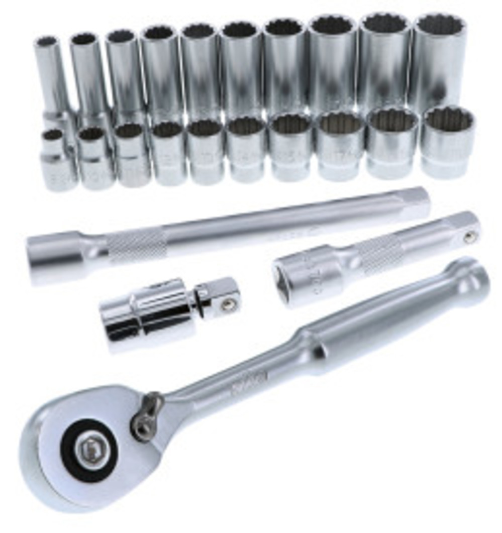 Wiha 3/8 Drive Professional Socket Tray Set Metric 24pc - Flockneti
