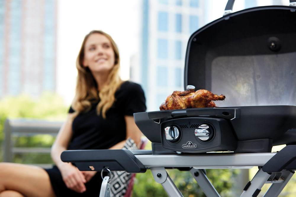 Napoleon TravelQ PRO285X Portable Propane Gas Grill with Scissor Cart Black - Flockneti