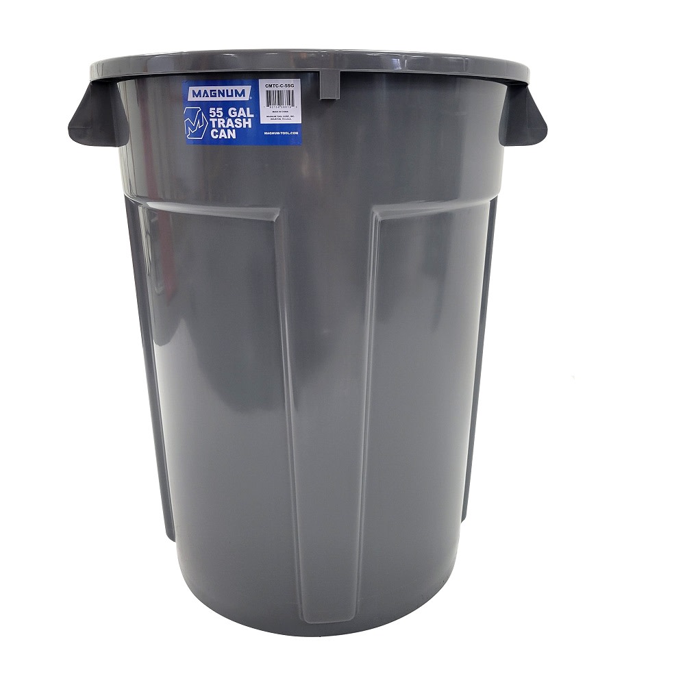 Magnum Tool Group Pro Series Trash Can 55 Gallon Plastic Grey - Flockneti