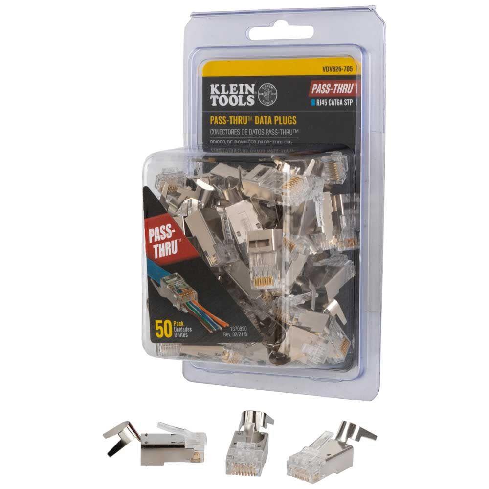 Klein Tools RJ45 CAT6A STP Pass Thru Plug 50pk - Flockneti
