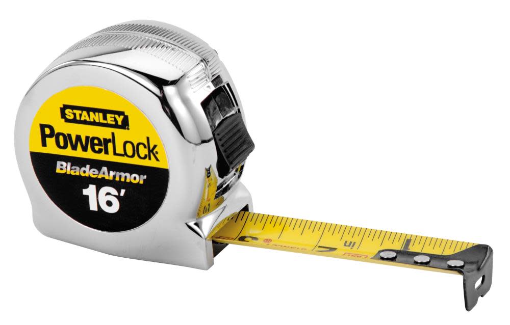 Stanley 16 Ft. x 1 In. PowerLock Tape Rule Reinforced with Blade Armor Coating - Flockneti