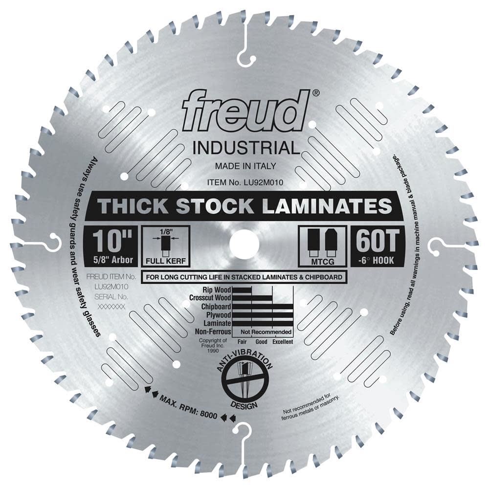 Freud 10″ Thick-Stock Laminate Blade - Flockneti