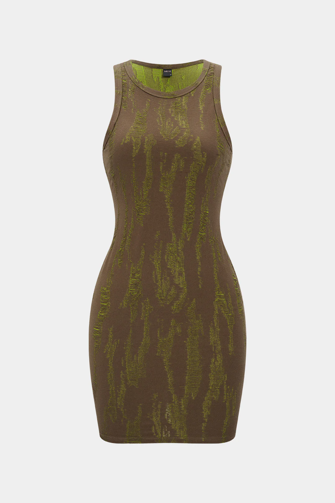 Ripped Round Neck Sleeveless Mini Dress - Flockneti