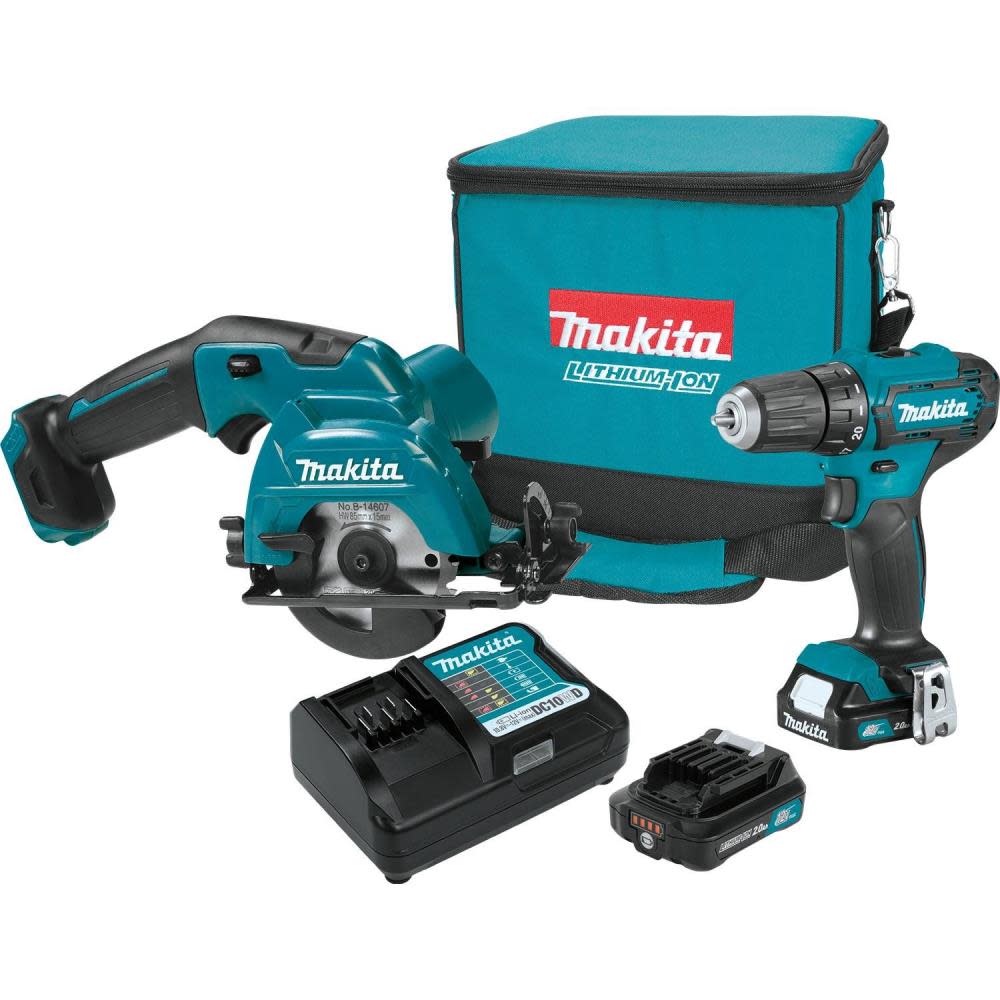 Makita 12V Max CXT Lithium-Ion Cordless 2-Pc. Combo Kit (2.0Ah) - Flockneti
