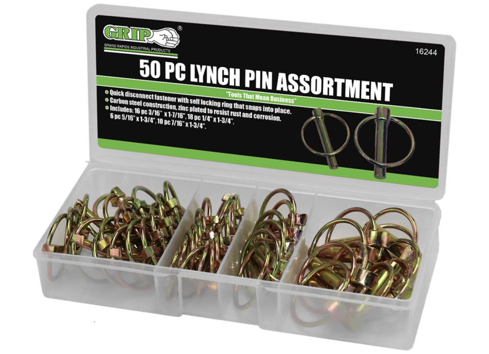 Grip On Tools 50 Piece Lynch Pin Assortment - Flockneti