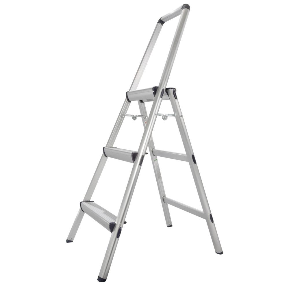 Xtend and Climb 3-Step 225-lb Load Capacity Silver Aluminum Step Stool - Flockneti