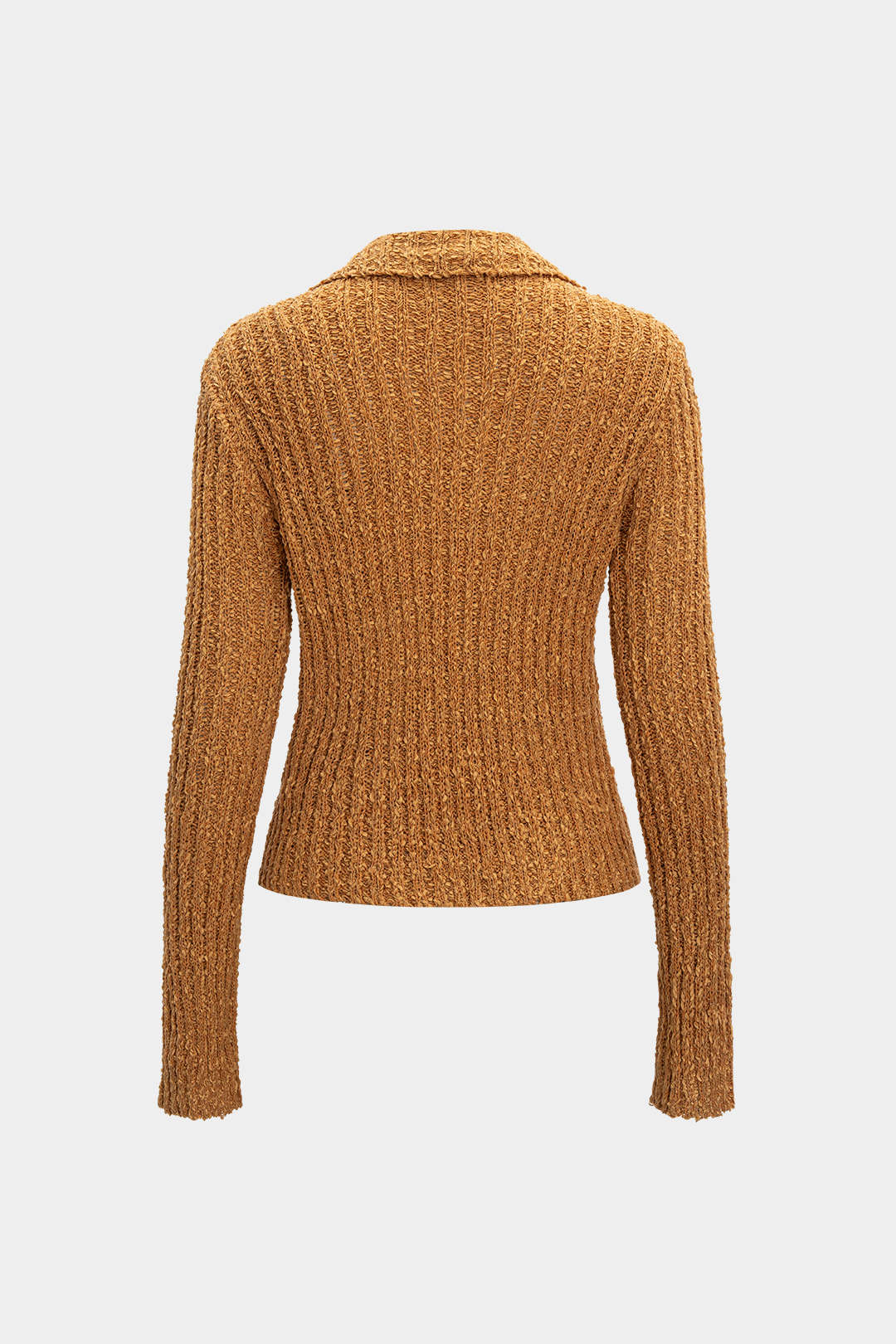 Knit Ribbed Button Long-Sleeve Top - Flockneti
