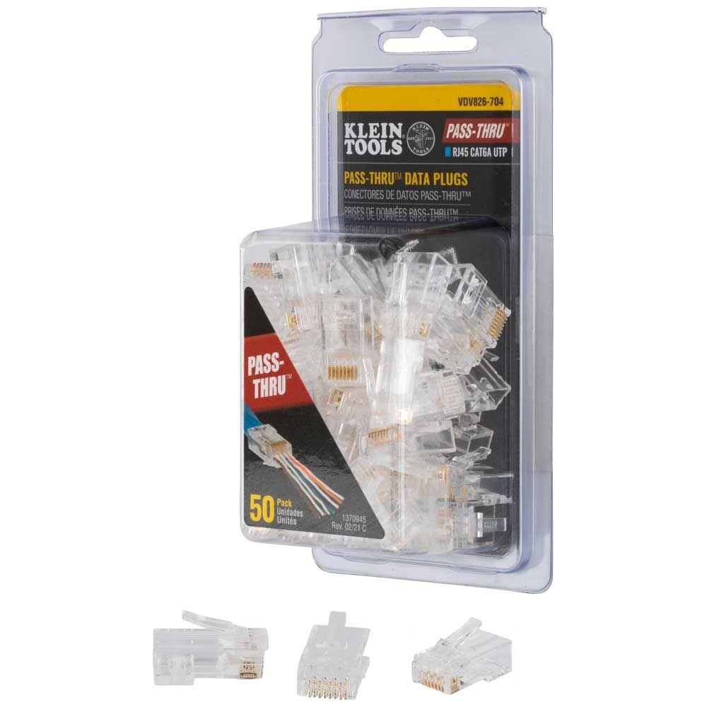 Klein Tools RJ45 CAT6A UTP Pass Thru Plug 50pk - Flockneti
