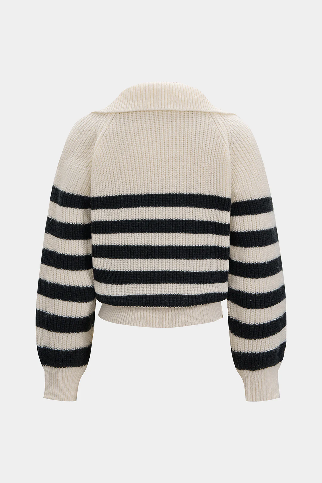 Knit ColorBlock Zipper Long-Sleeve Top - Flockneti