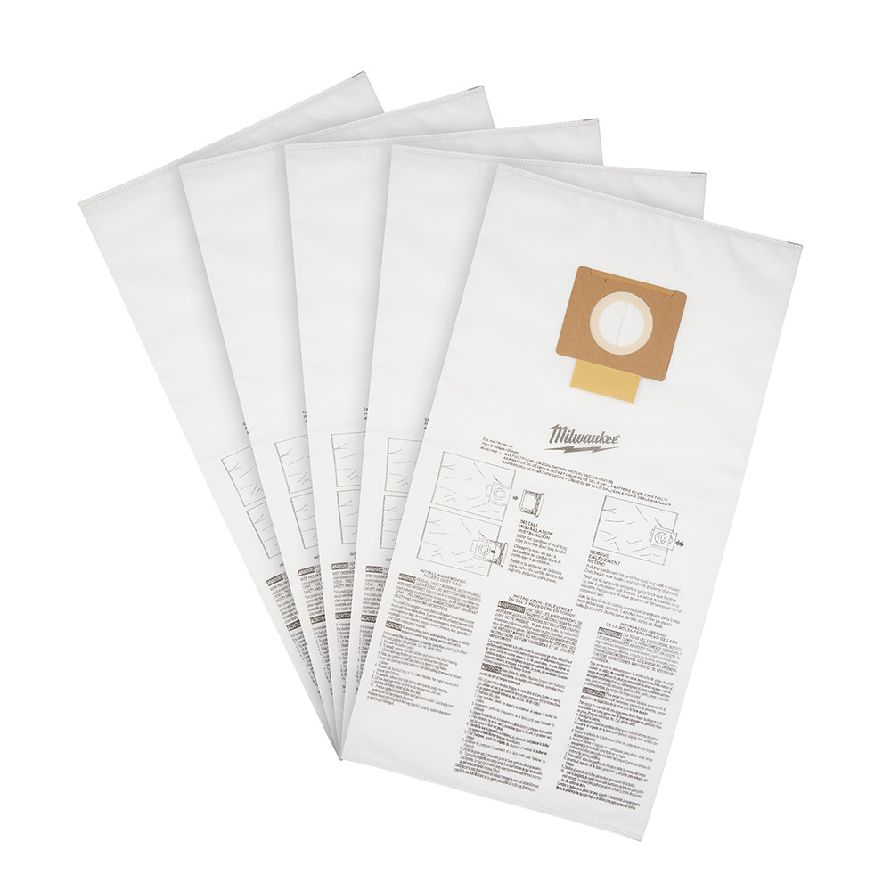 Milwaukee Fleece Dust Bags 9 Gallon 5pk - Flockneti