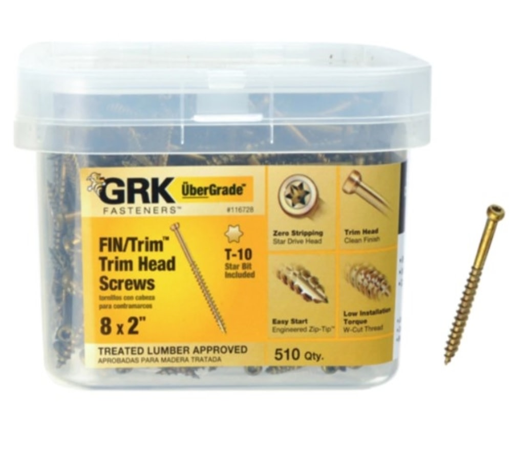 GRK Fasteners FIN/Trim Finishing Trim Head Screws #8 x 2″ 510qty - Flockneti