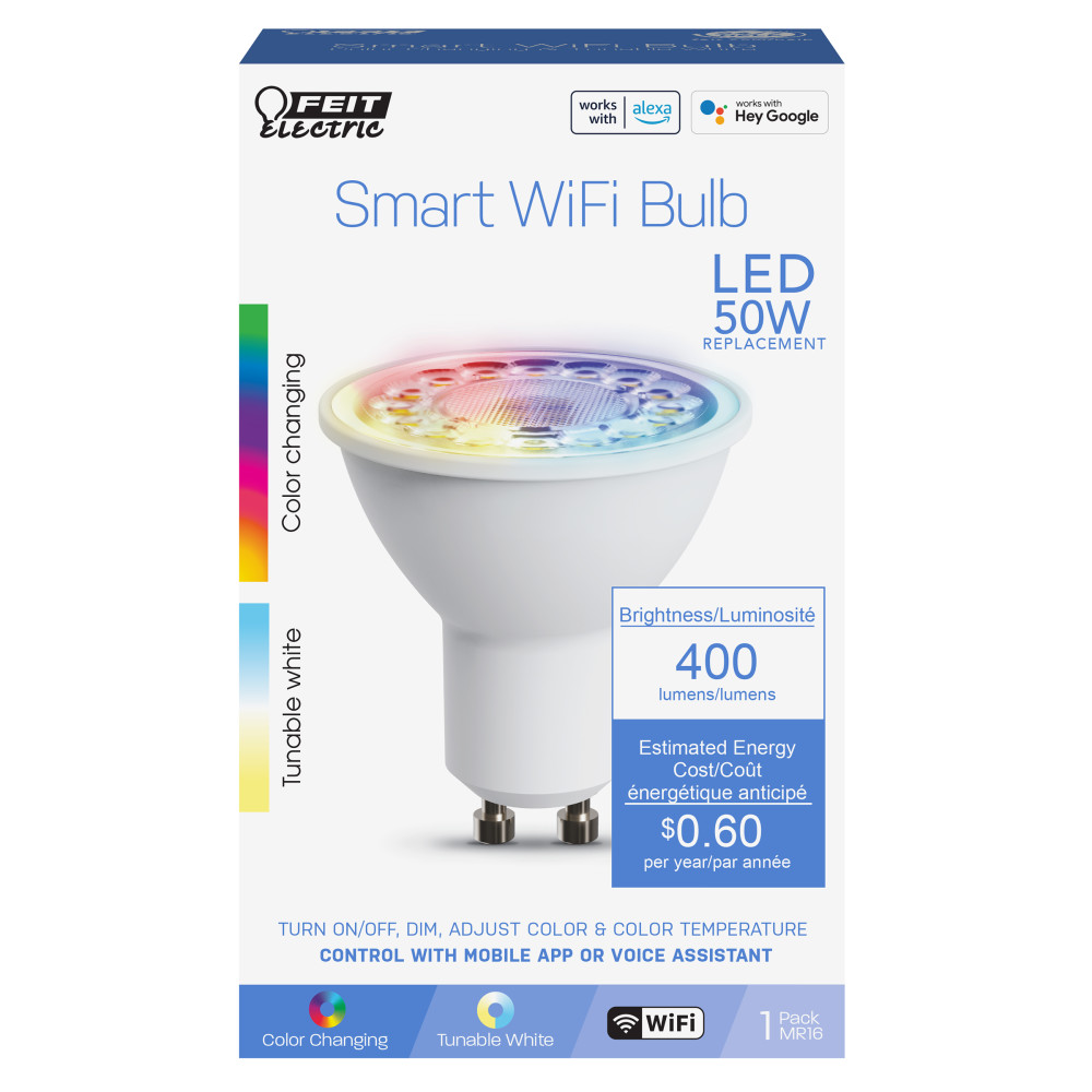 Feit Electric 50W MR16 GU10 Smart LED Light Bulb 1pk - Flockneti