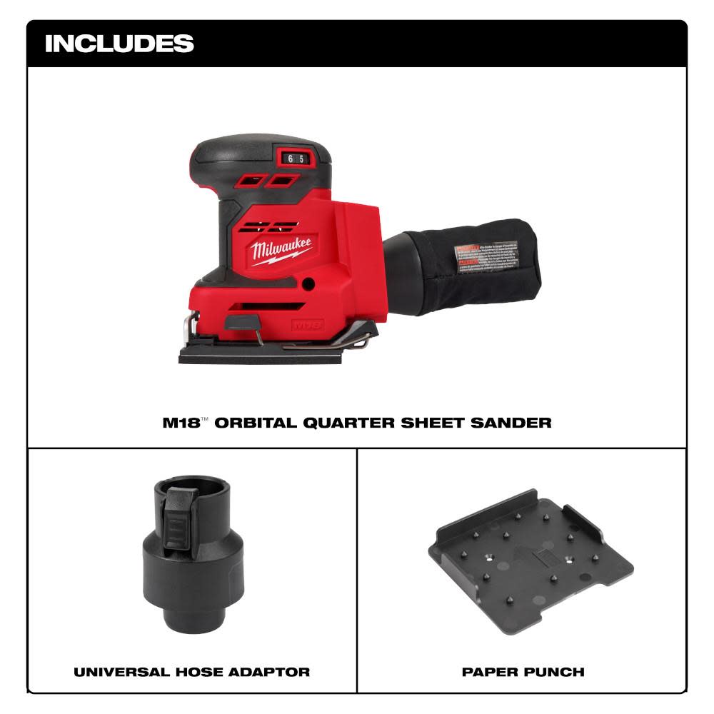 Milwaukee M18 Orbital 1/4 Sheet Sander - Flockneti