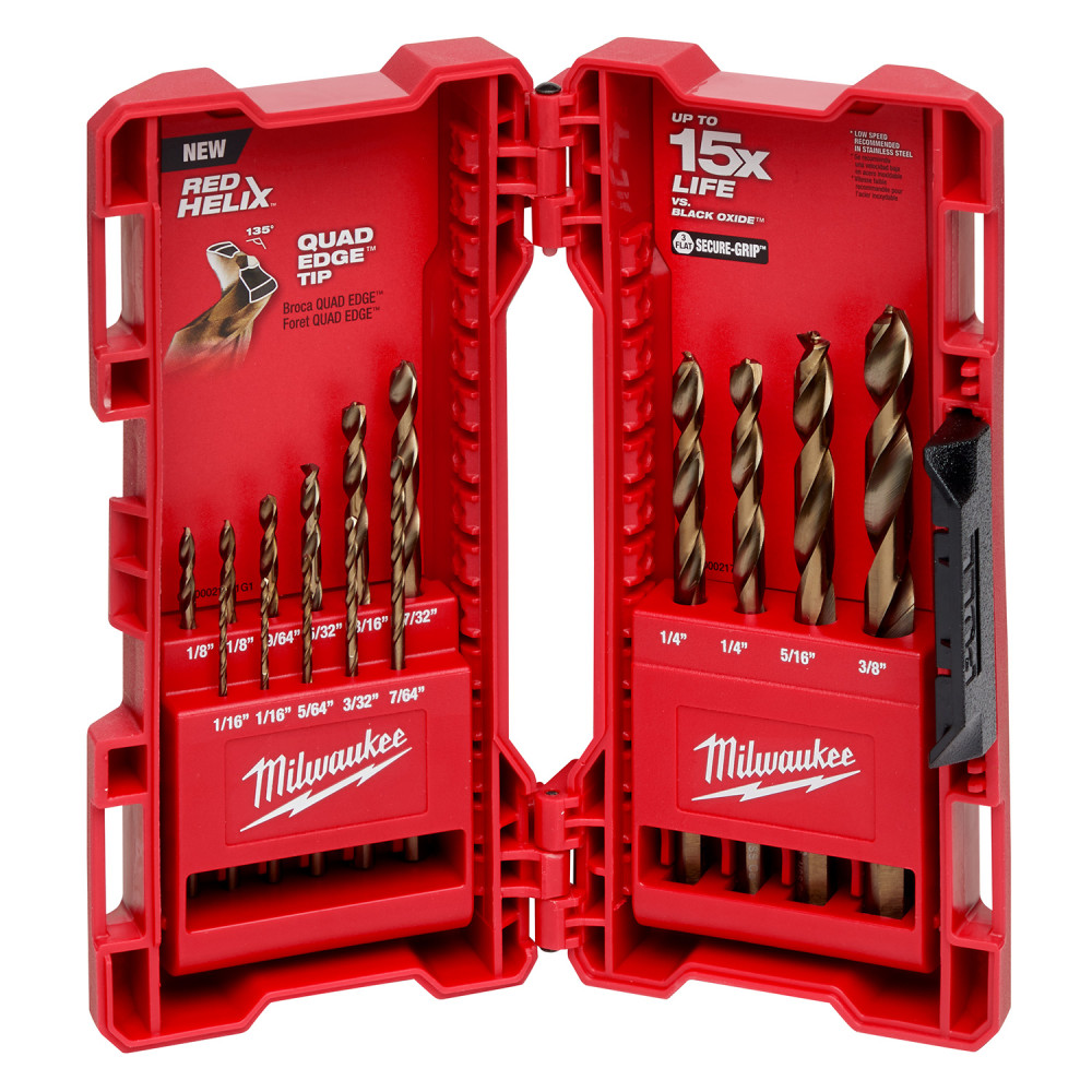 Milwaukee 15 Piece Cobalt RED HELIX Kit - Flockneti