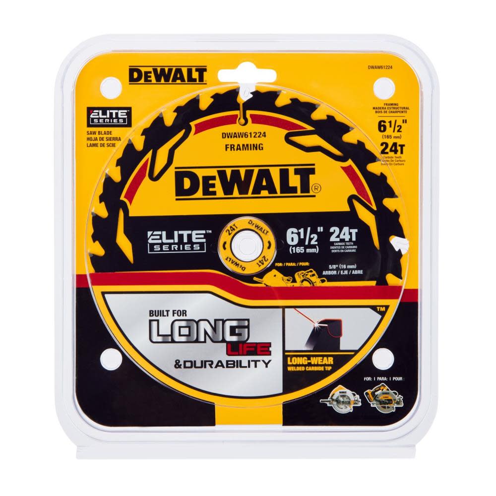 DEWALT Elite Series Blister Circular Saw Blade 6 1/2″ 24T - Flockneti