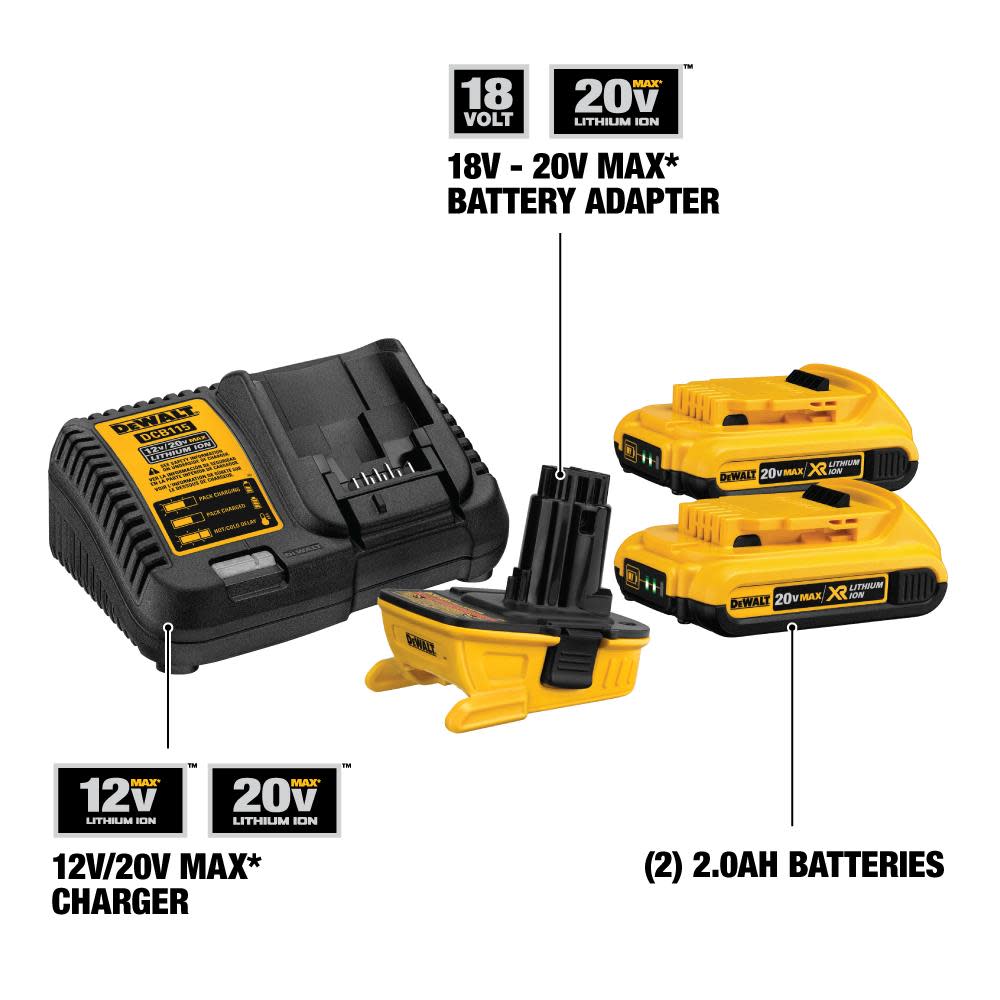 DEWALT 18V-20V Adapter Battery Combo Kit - Flockneti