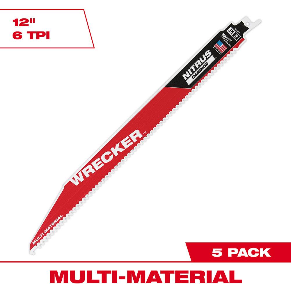 Milwaukee 12″ WRECKER with NITRUS CARBIDE 5Pk - Flockneti