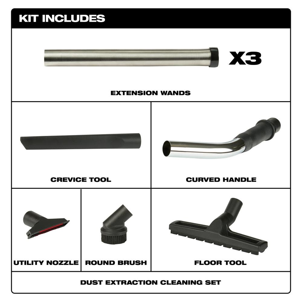 Milwaukee Dust Extraction Cleaning Set - Flockneti