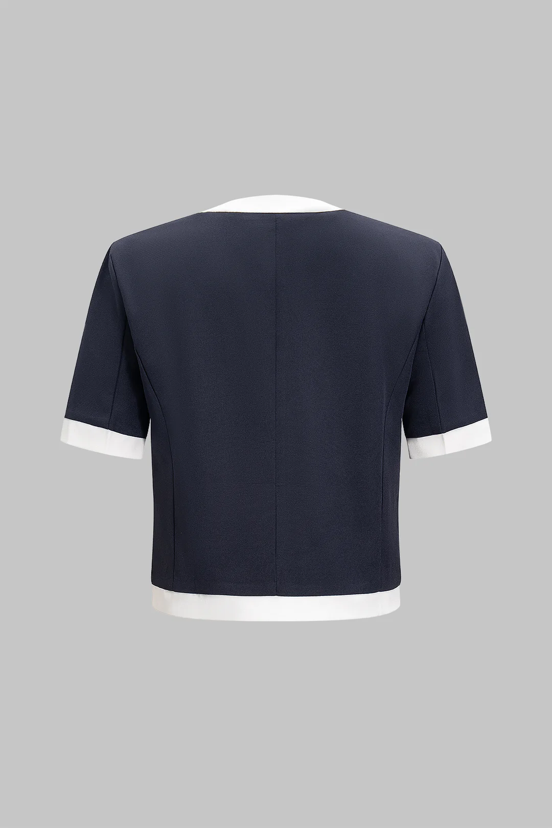 Contrast Button Fake Pocket Top - Flockneti