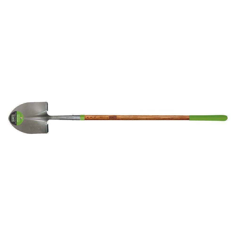 Ames Long Wood Round Point Digging Shovel - Flockneti