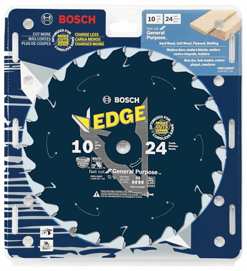 Bosch 10 In. 24 Tooth Edge Cordless Circular Saw Blade for General Purpose - Flockneti