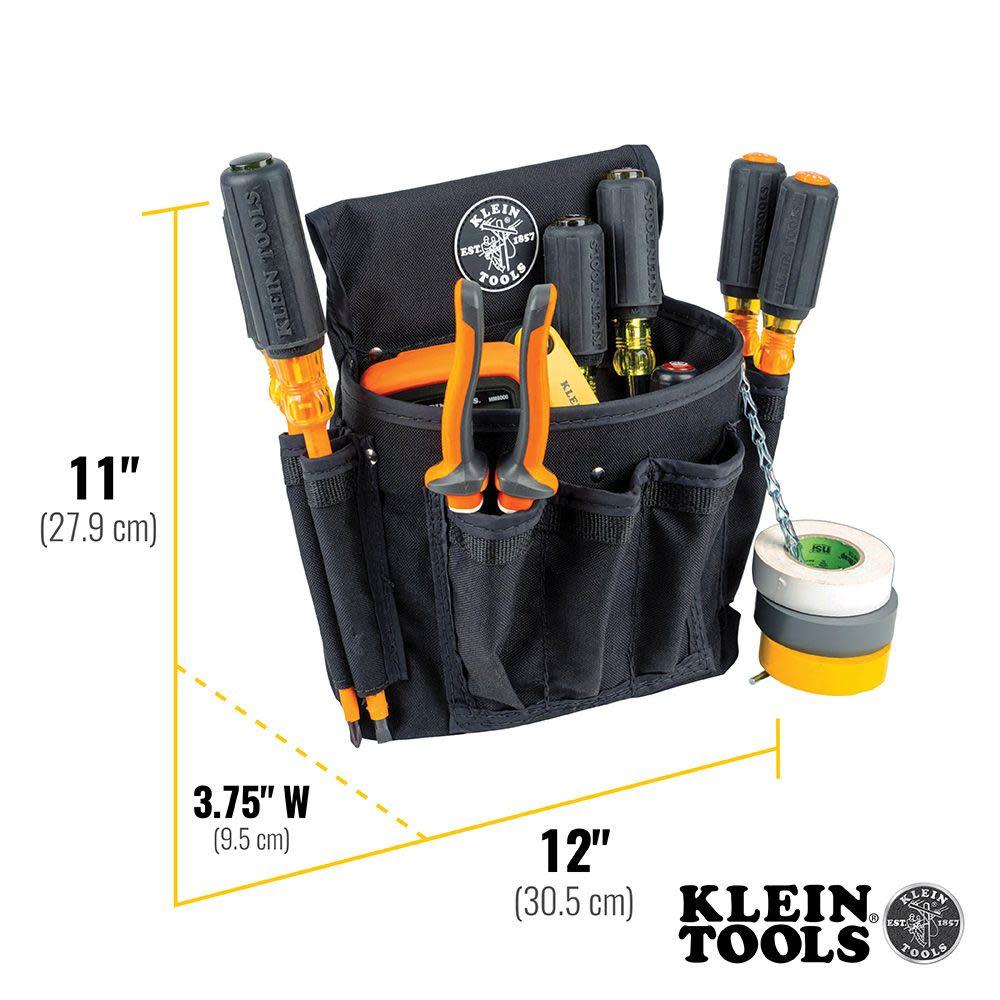 Klein Tools PowerLine 18 Pocket Tool Pouch - Flockneti
