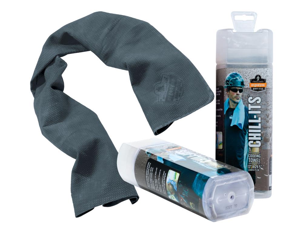 Ergodyne Chill-Its 6602 Evaporative Cooling Towel – Black - Flockneti