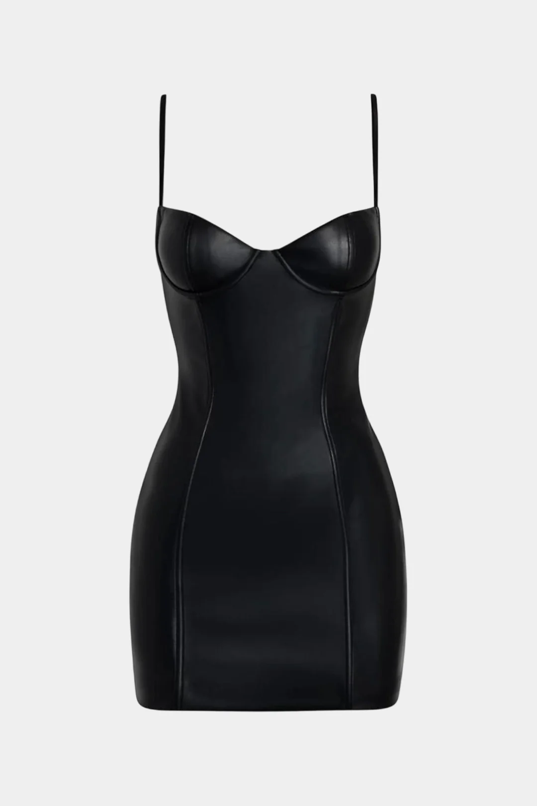Faux Leather Bustier Slip Sleeveless Mini Dress - Flockneti