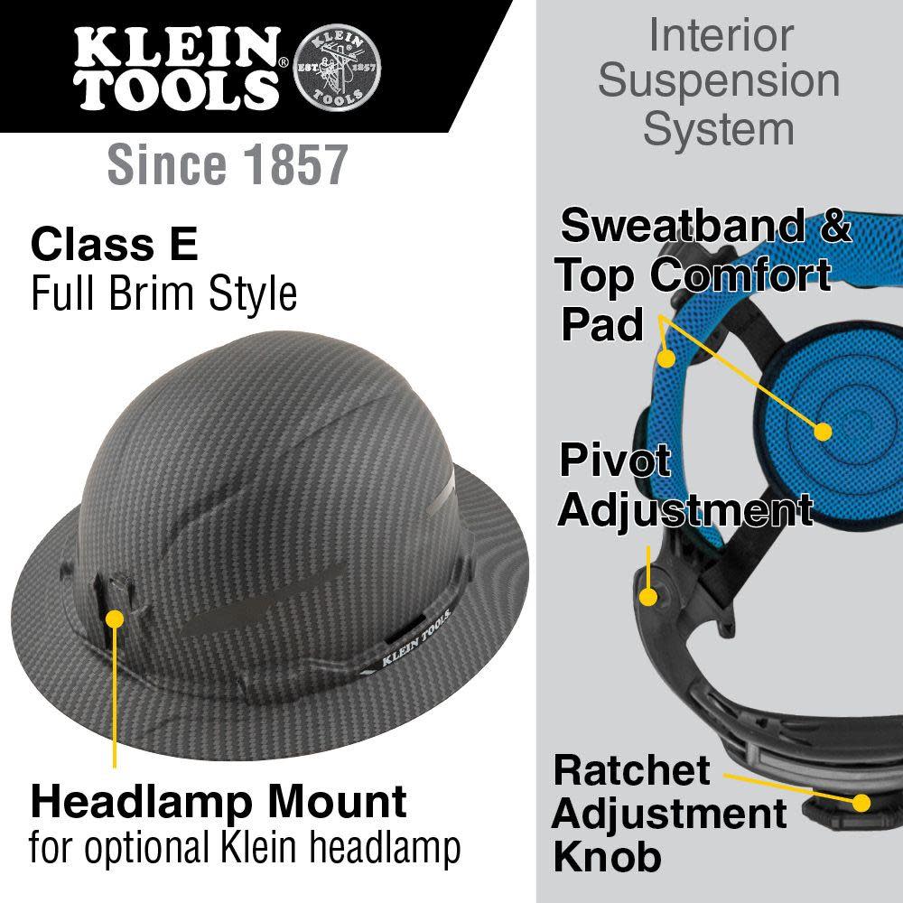 Klein Tools KARBN Hard Hat Full Brim Class E - Flockneti