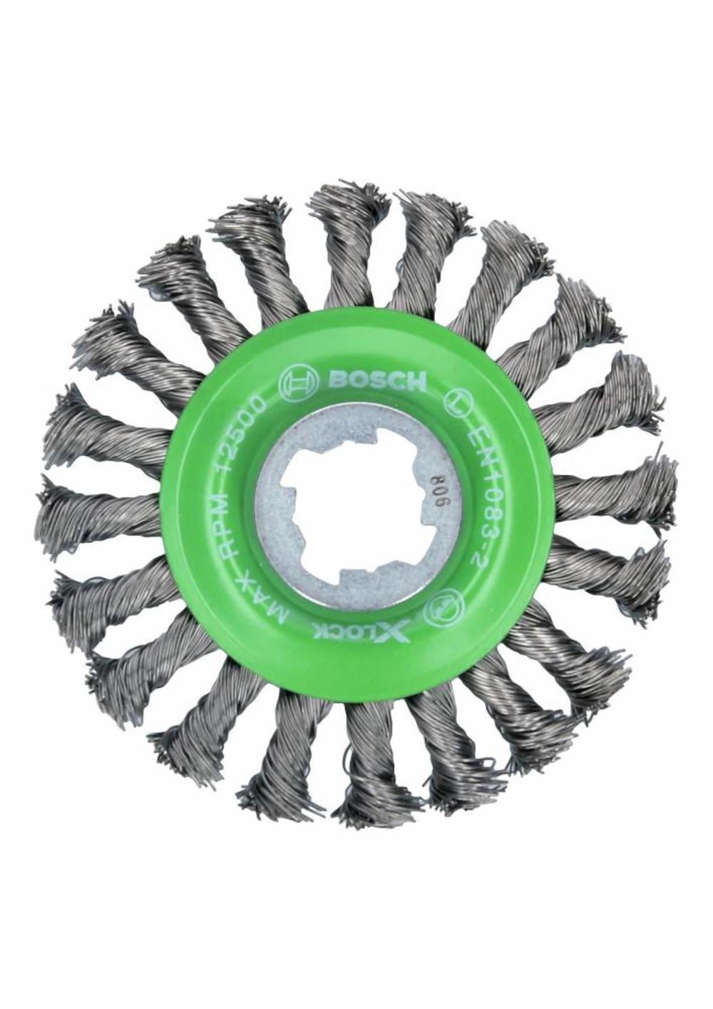 Bosch 4-1/2 In. Wheel Dia. X-LOCK Arbor Stainless Steel Full Cable Knotted Wire Wheel - Flockneti
