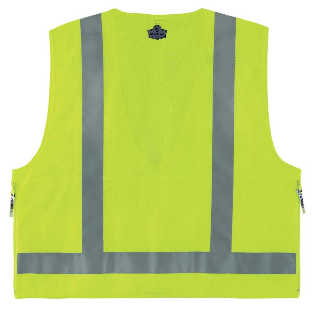 Ergodyne GloWear 8250Z Type R Class 2 Surveyors Vest Lime S/M - Flockneti