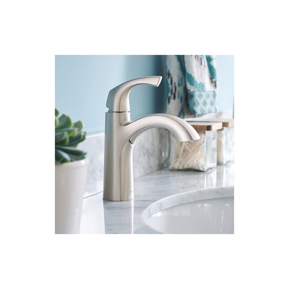Moen Lindor Bathroom Faucet Spot Resist Nickel 1 Handle High Arc - Flockneti