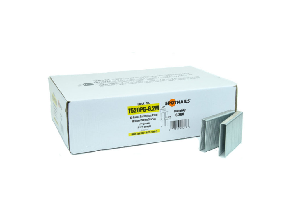 Spotnails 15 Gauge 1/2 Medium Crown Bostitch Type 15S4 Staples – 6200 Staples - Flockneti