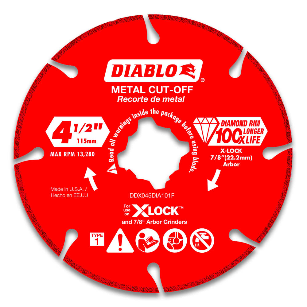 Diablo Tools 4.5 in. Diamond Disc for Metal Cutting with X-Lock & All Grinders - Flockneti