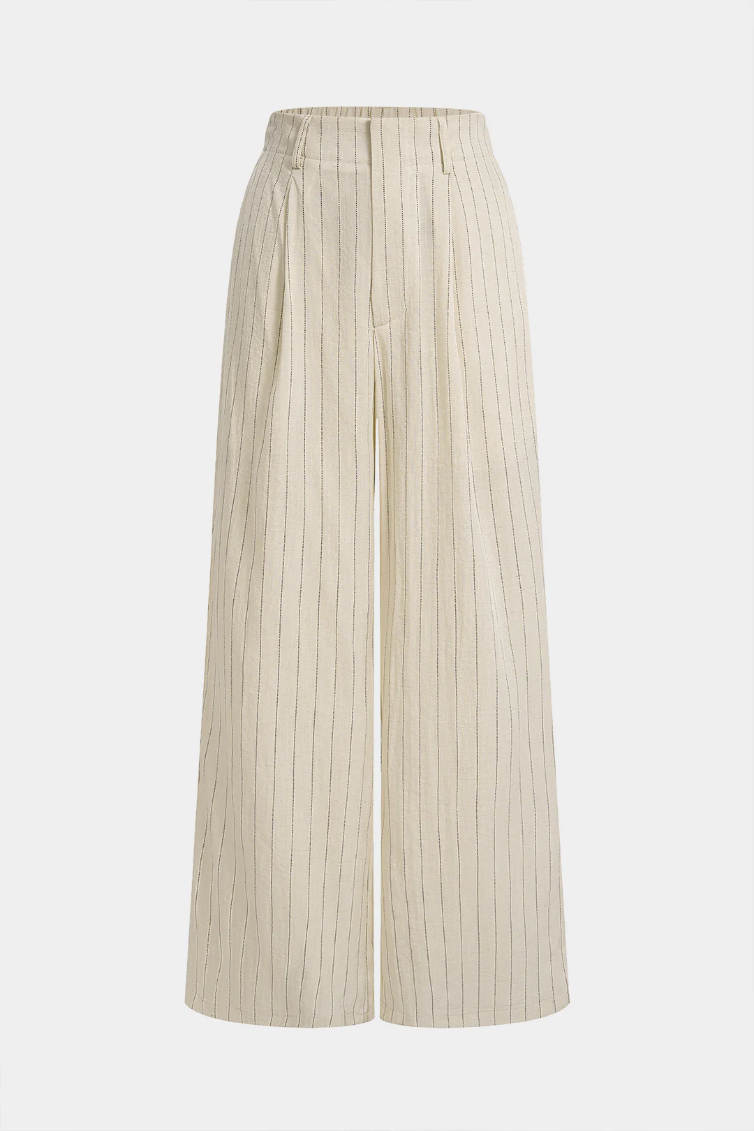 Striped Linen High Waist Wide Leg Pants - Flockneti