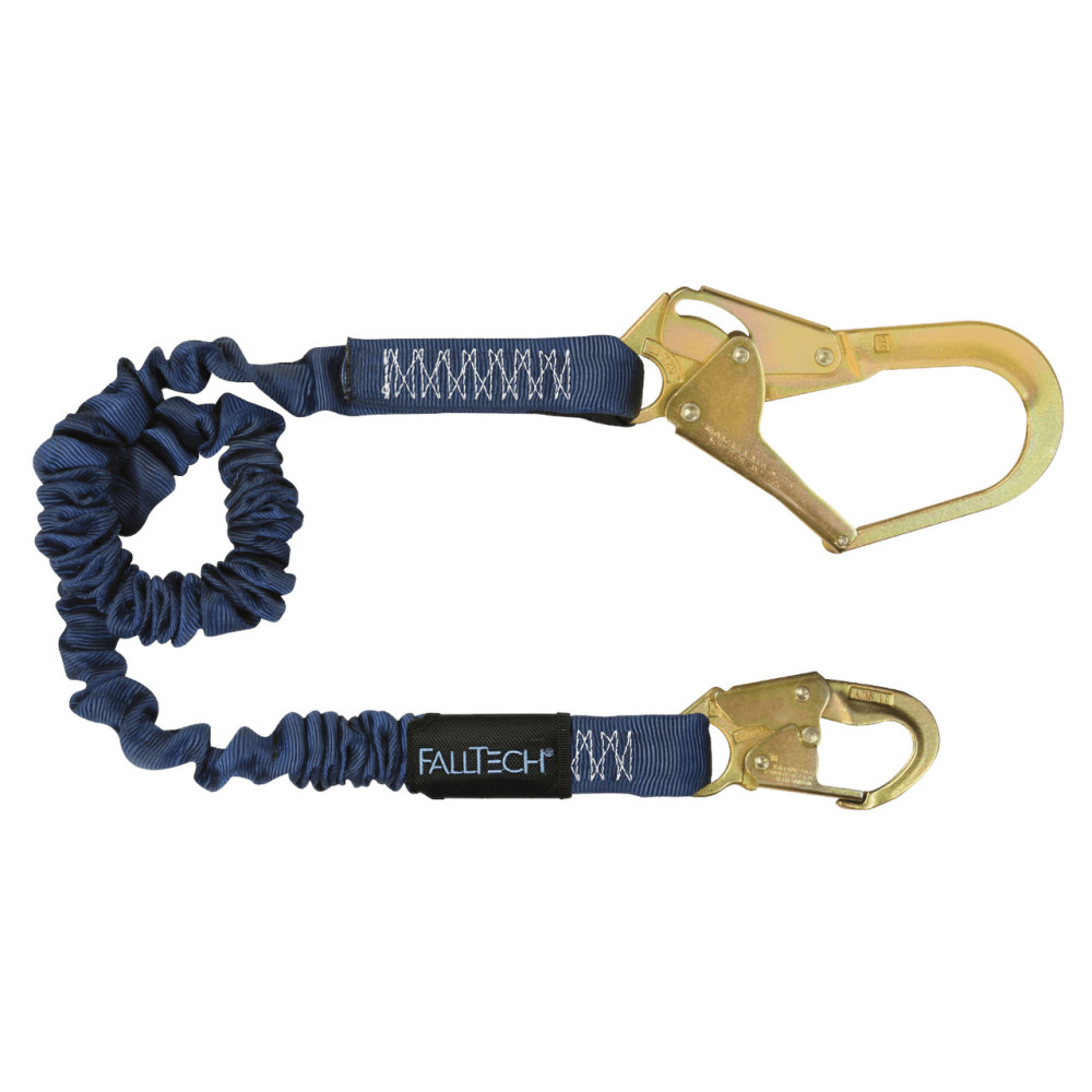 Falltech ElasTech Shock Absorbing Lanyard with Steel Connectors - Flockneti