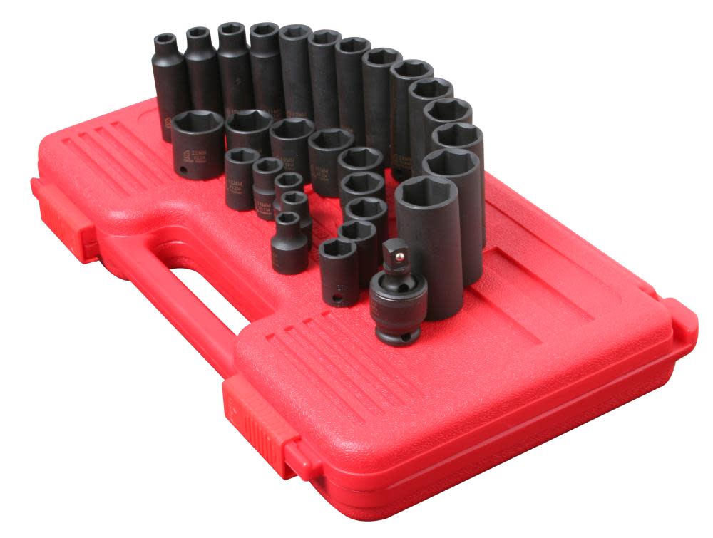 Sunex 29 pc. 3/8 In. Dr. Metric Master Impact Socket Set - Flockneti