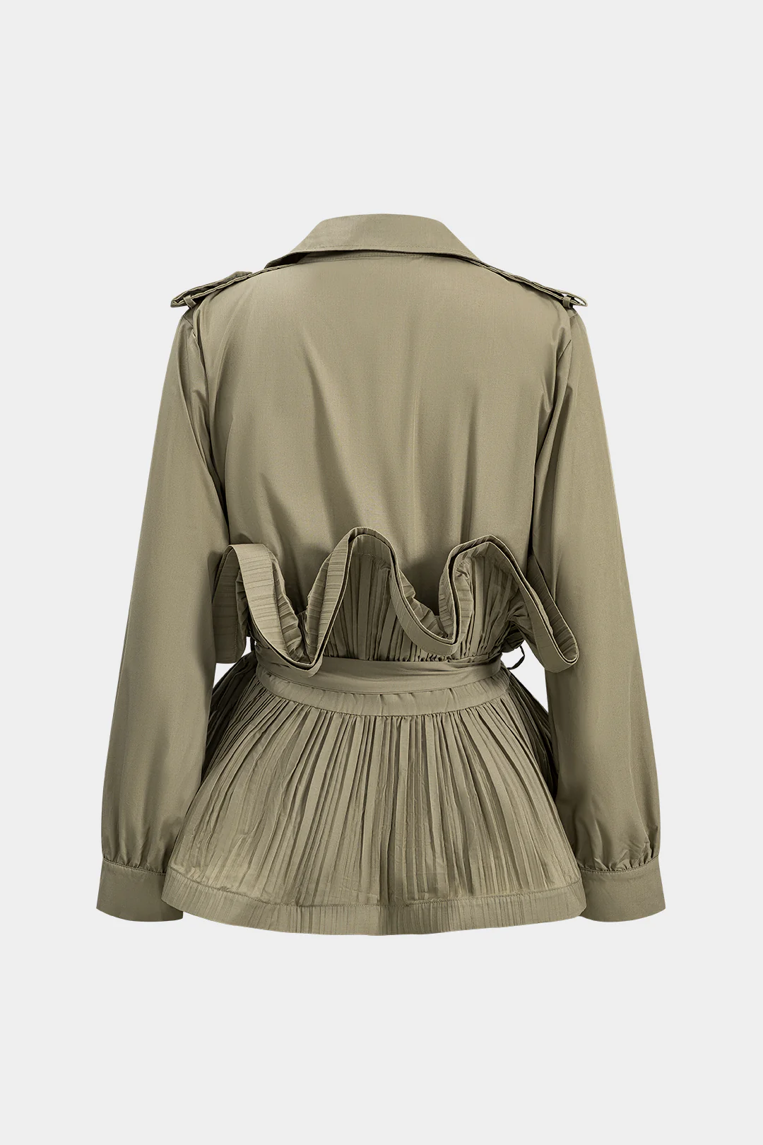 Pleated Ruffle Tie-Up Jacket - Flockneti