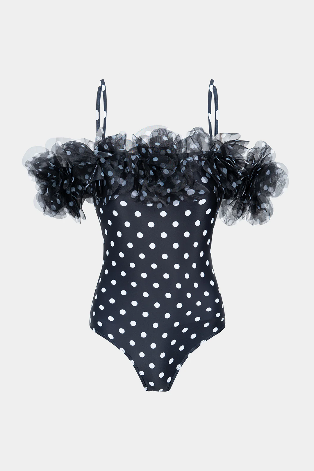 Polka Dots Print Sleeveless Swimsuit - Flockneti