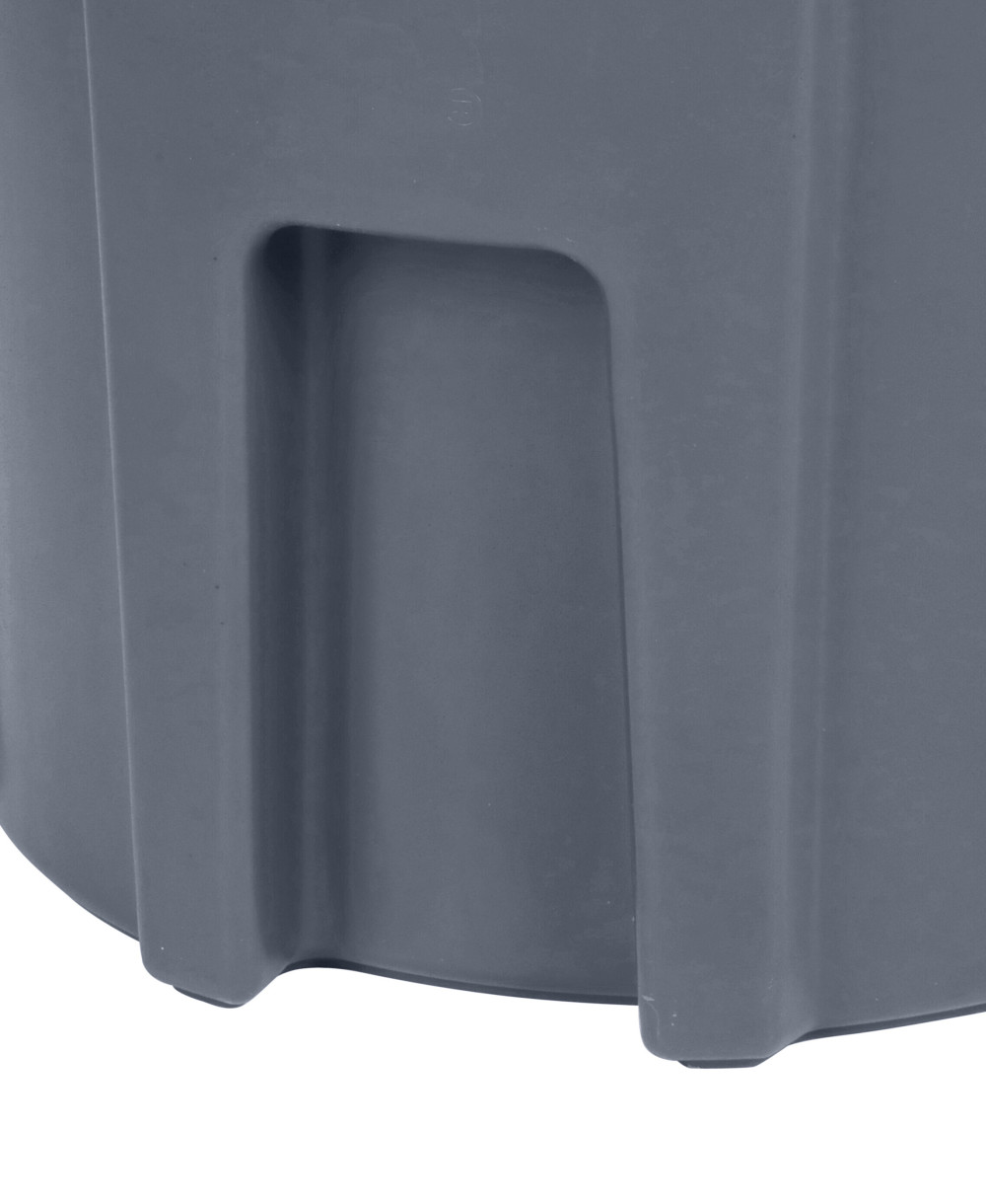 Toter 44 Gallon Round Trash Can with Lift Handle Dark Gray Granite - Flockneti