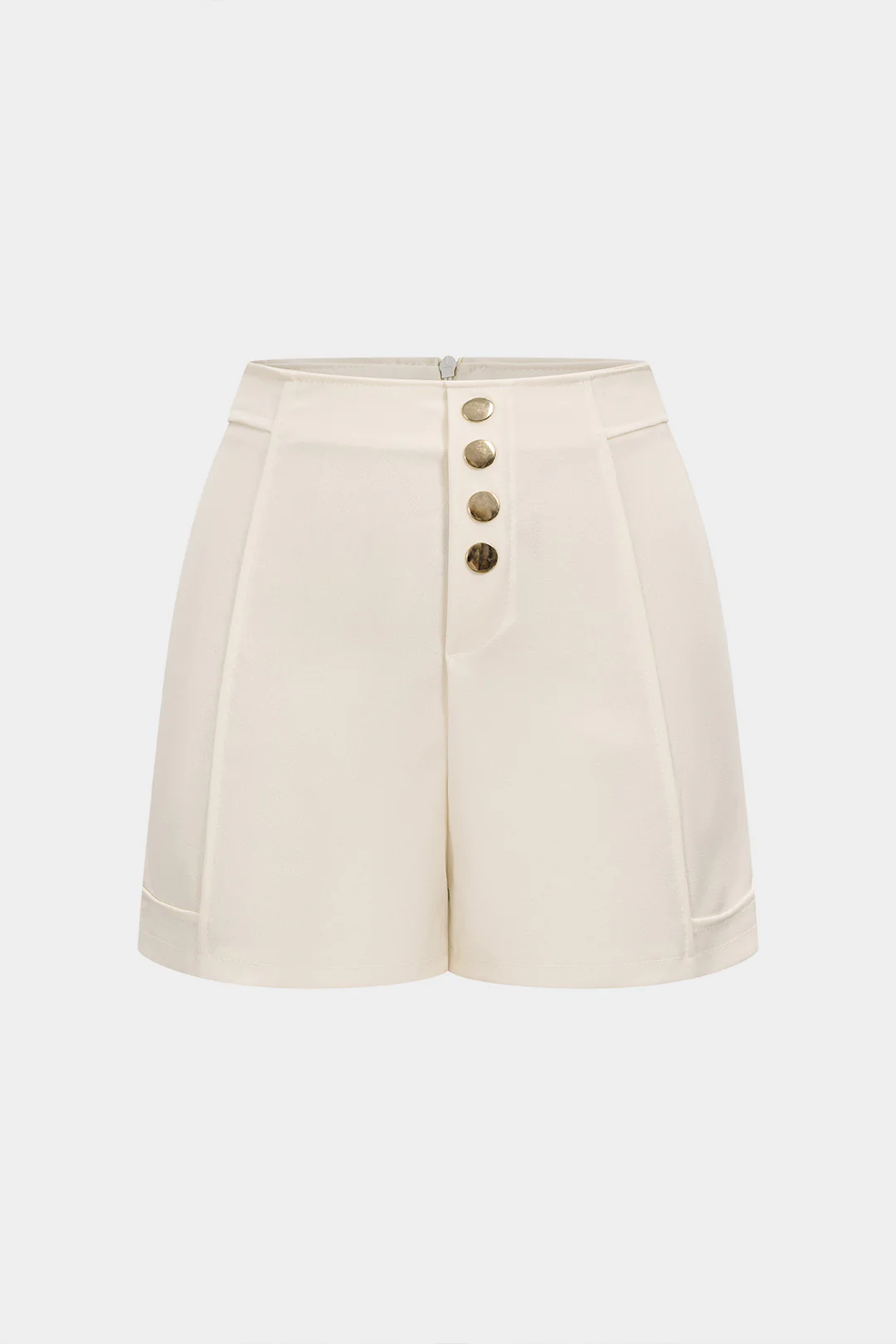 High Waist Button Zipper Wide Leg Shorts - Flockneti