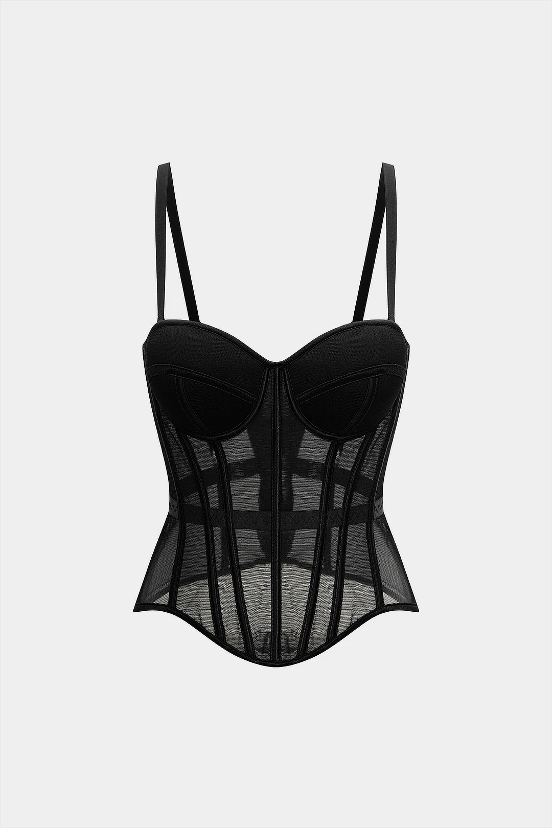 Mesh Bustier Corset Slip Cami Top - Flockneti