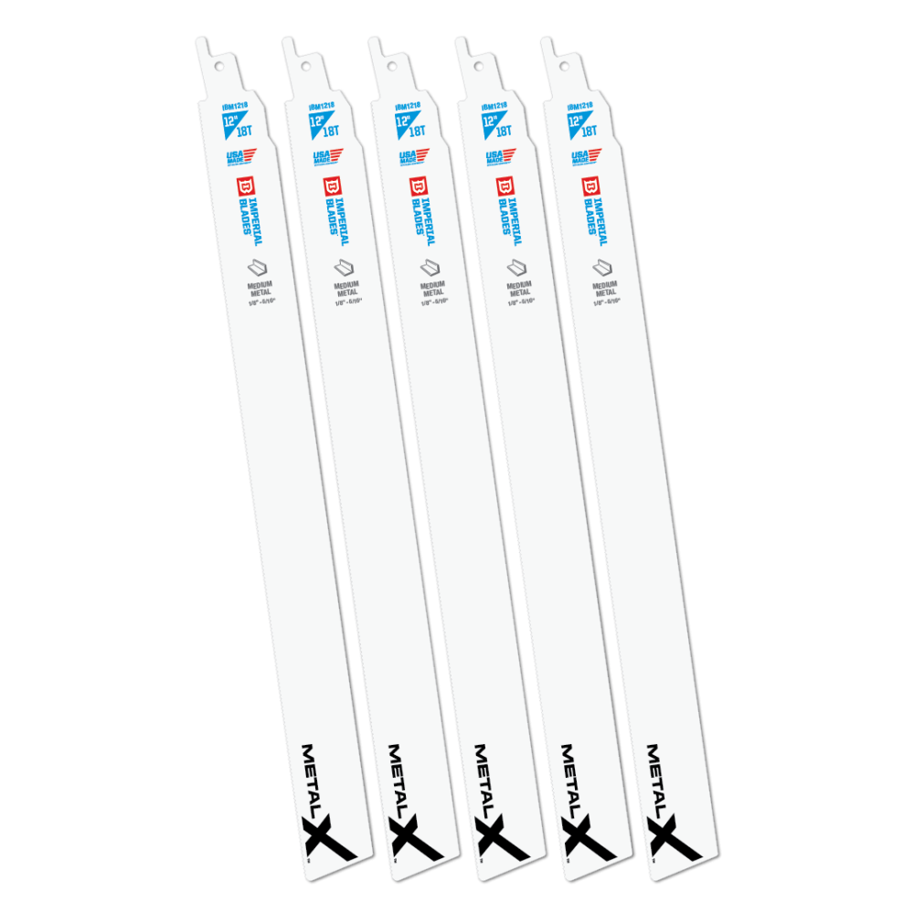 Imperial Blades Extreme Metal 12″ 18 TPI Medium Metal Reciprocating Blade 5PC - Flockneti