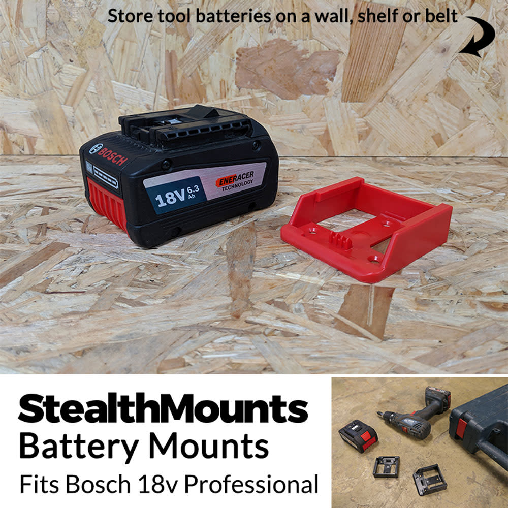 Stealthmounts Battery Mount Bosch 18V Red 6pk - Flockneti