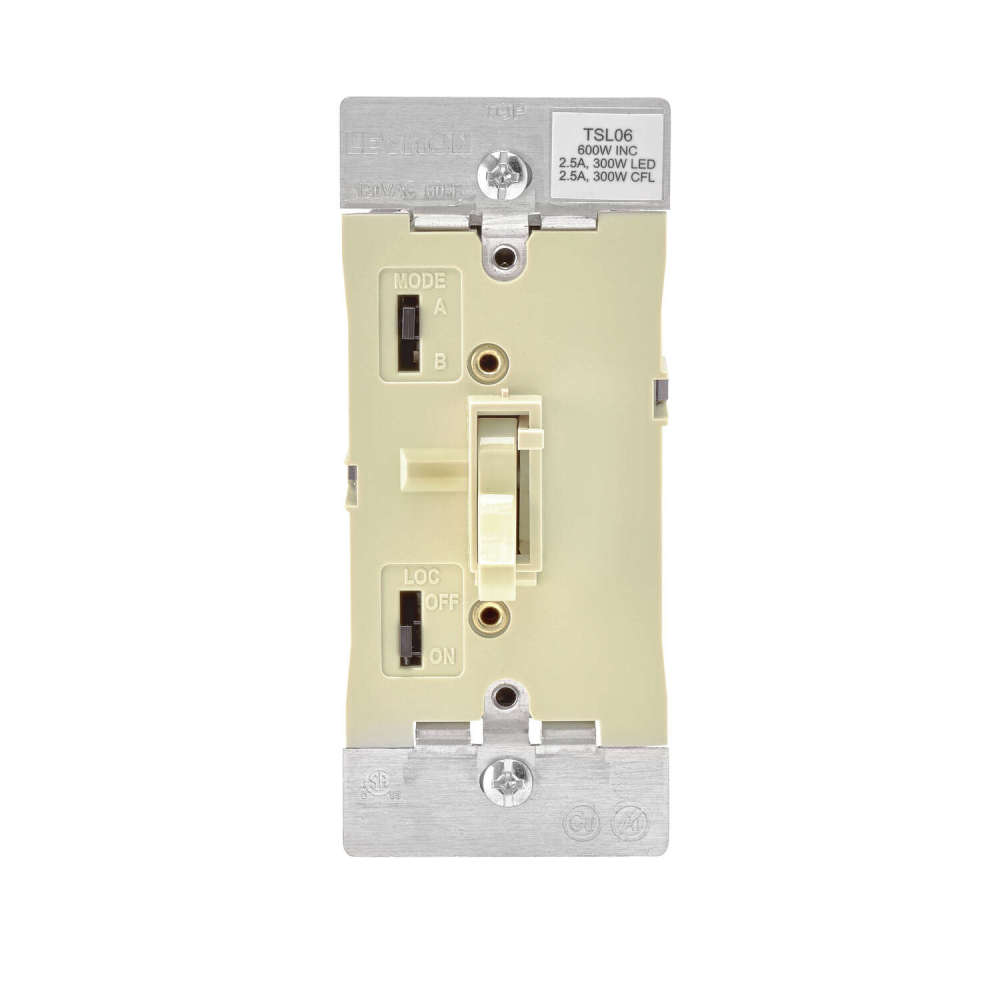 Leviton 600W Ivory Toggle Slide Universal Dimmer Switch - Flockneti