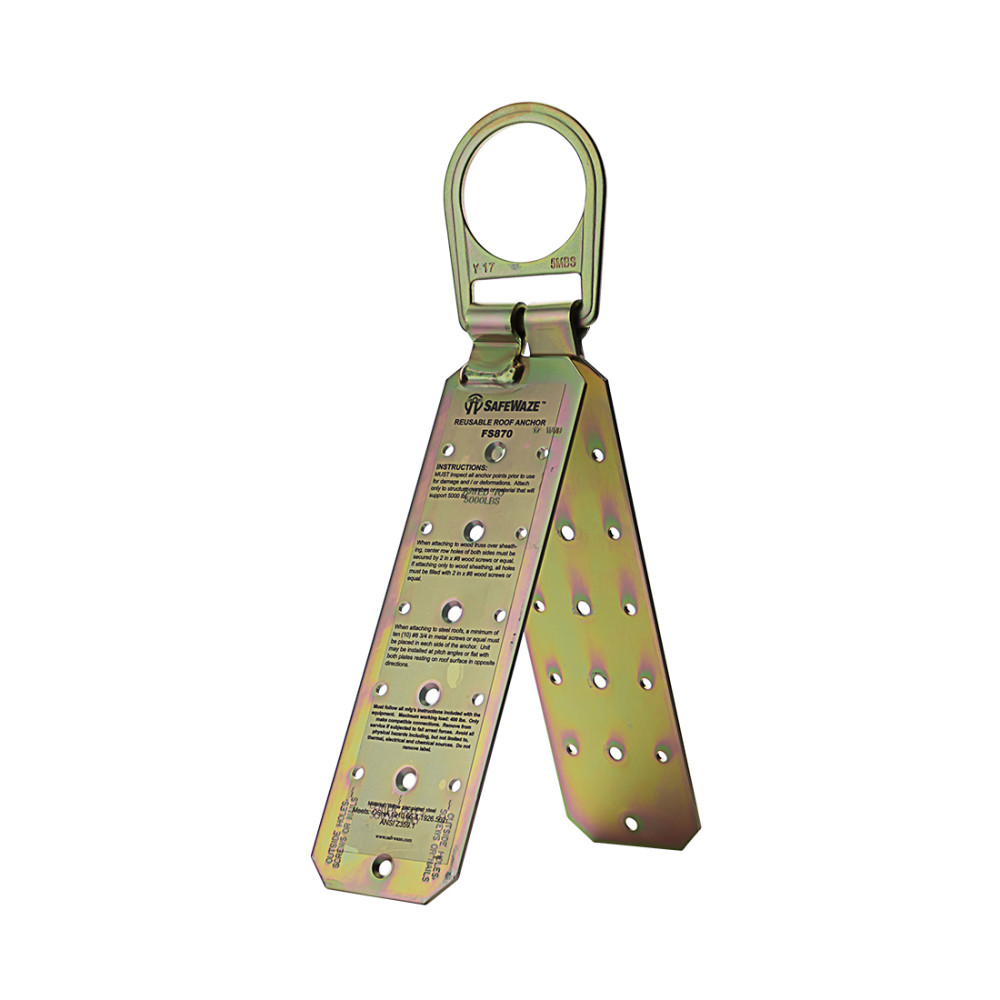 Safewaze Zinc Steel Reusable Roof Anchor - Flockneti
