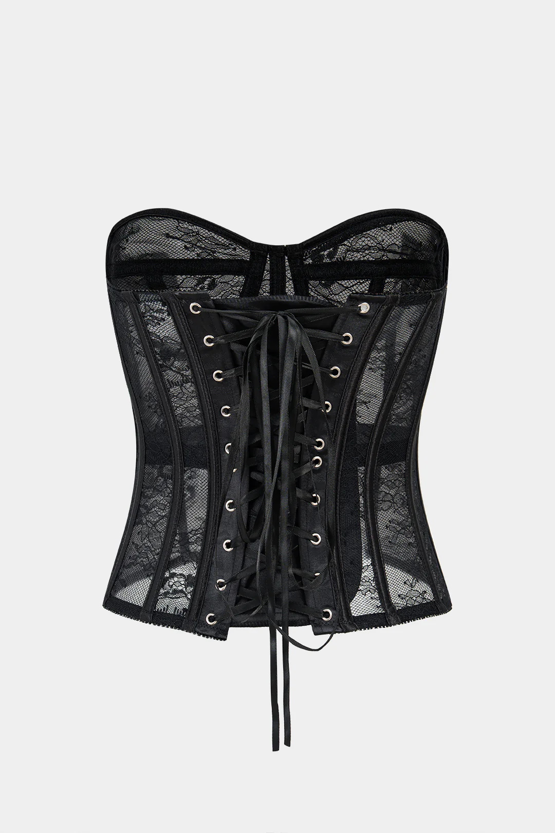 Tie-Up Lace Bustier Corset Tube Top - Flockneti