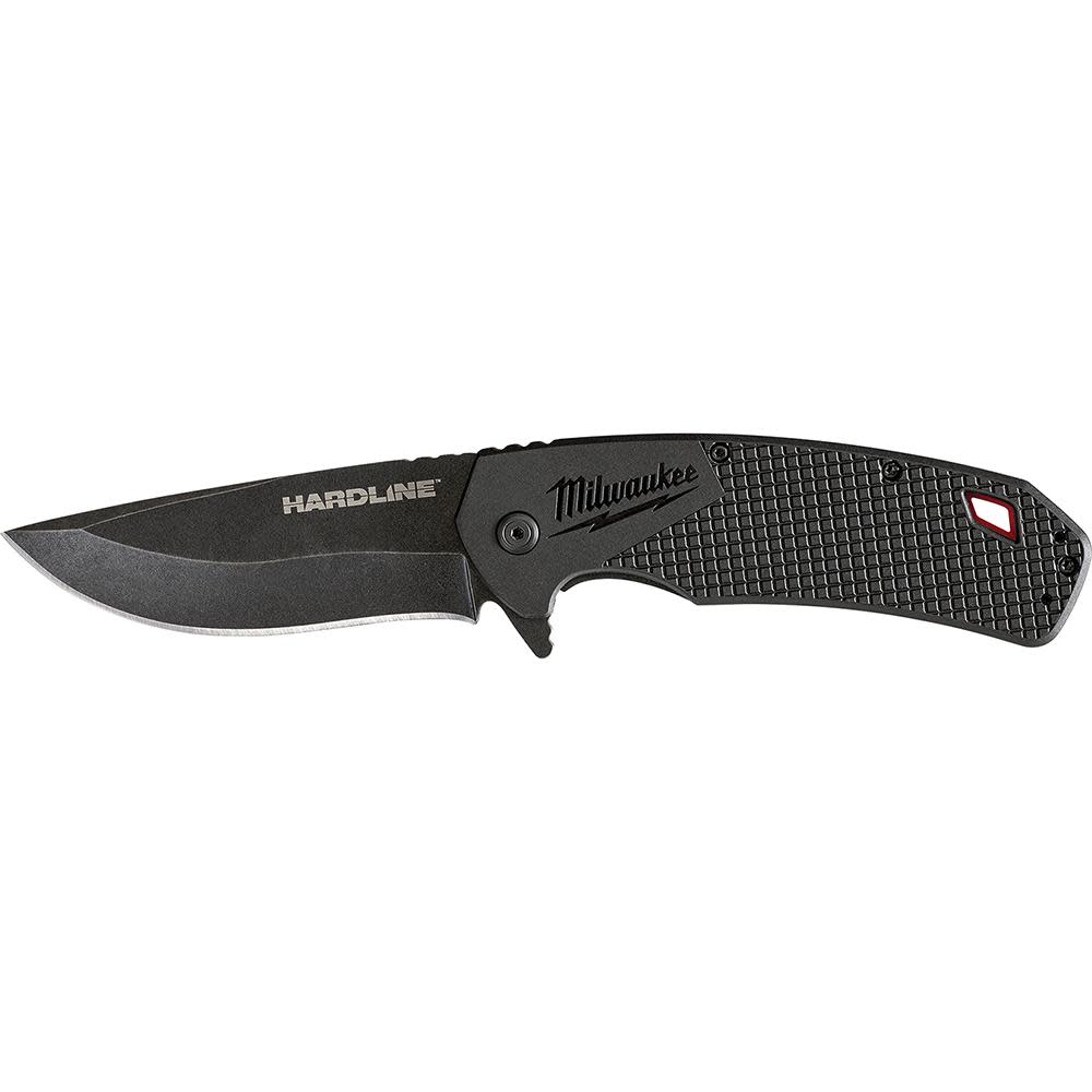 Milwaukee 3.5 in. HARDLINE Smooth Recurve Drop Point Blade Pocket Knife - Flockneti
