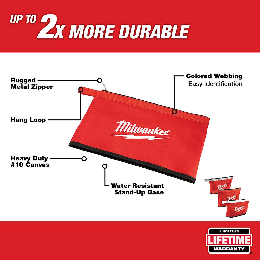 Milwaukee 3 pk Zipper Pouches - Flockneti