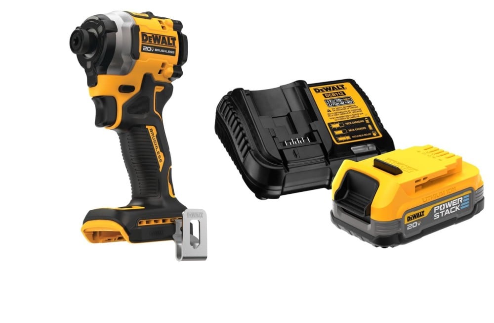 DEWALT ATOMIC 20V MAX 1/4 Impact Driver with POWERSTACK Starter Kit Bundle - Flockneti